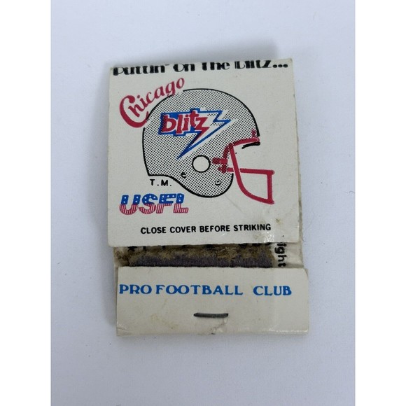 Chicago Blitz USFL Matchbook Empty Football 1984 Home Schedule Puttin On The - Picture 1 of 3